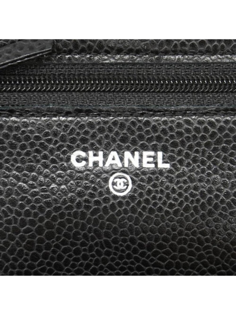 Chanel Shoulder Wallet Quilted Caviar Leather Black Silver - Picture 3 of 10